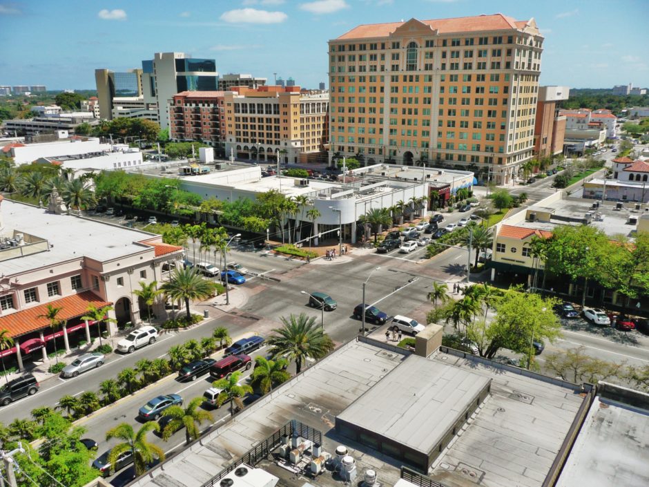 intersection at Coral Way (Miracle Mile) and Ponce de Leon Boulevard